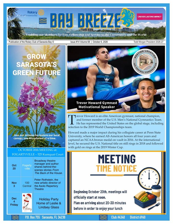 Bay Breeze cover, October 6, 2026: Trevor Howard