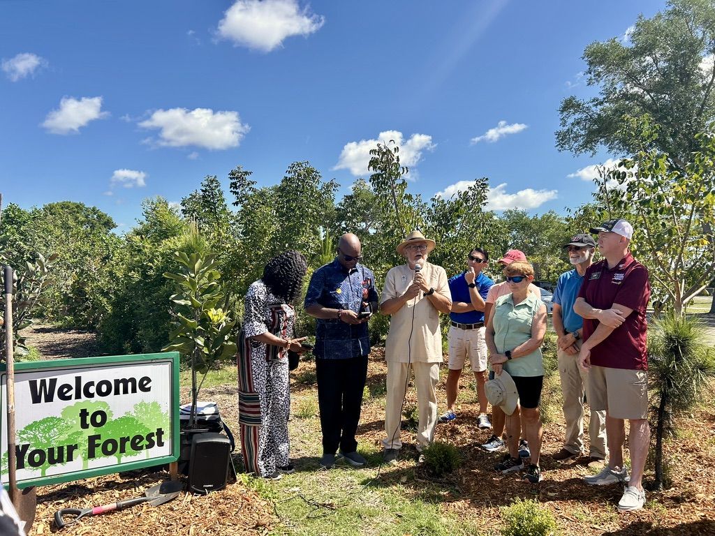 Dedication ceremony at the Jacaranda microforest