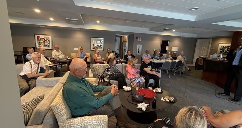 Club members at a meeting