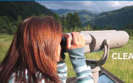 Looking out over Myakka River State Park through a viewing scope